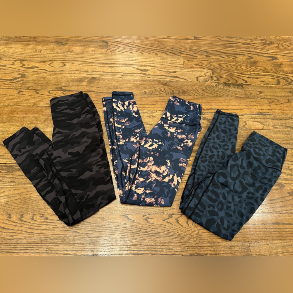 Colorfulkoala Leggings Bundle Size Small Camo Leopard Floral High Waist 3 pair